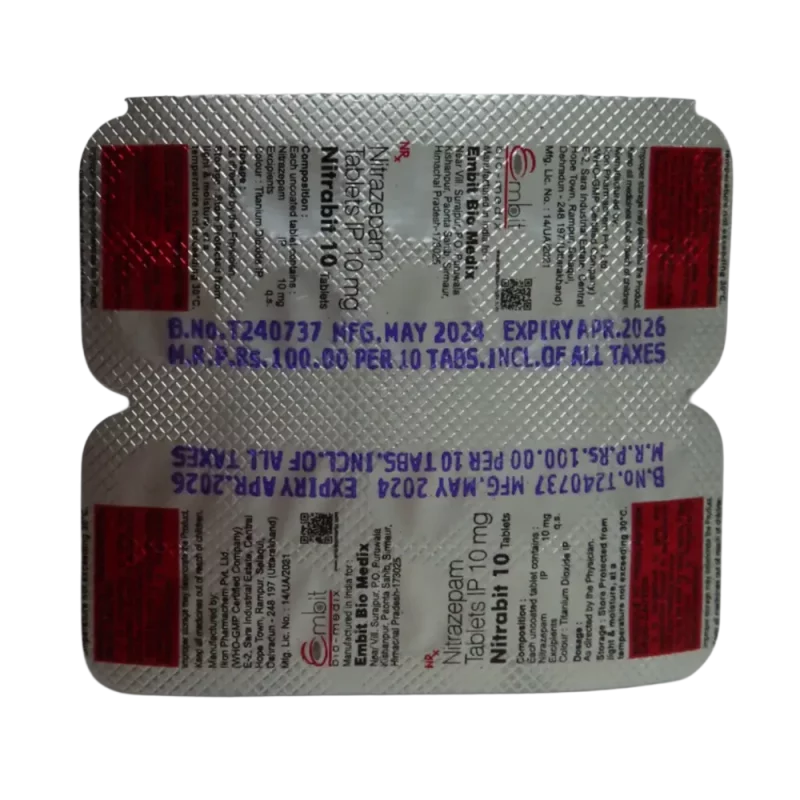 Nitrazepam 10 mg tablets – nitrabit blister pack