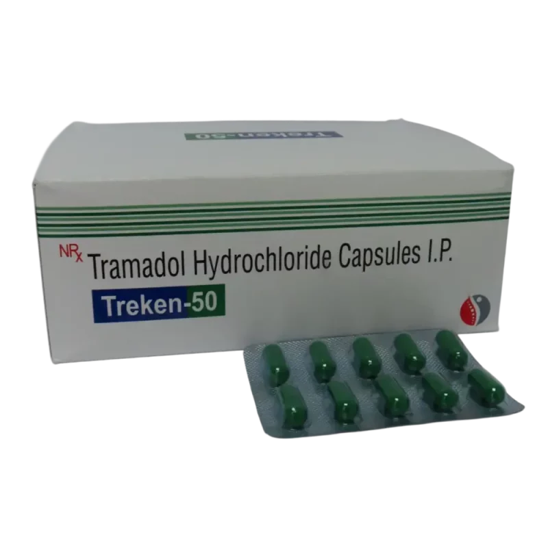 Tramadol 50 mg capsules by treken – generic packaging